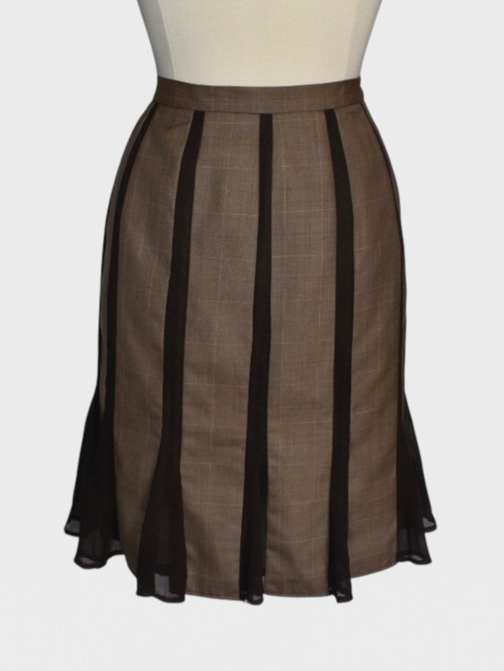 Amanda Smith Sheer Panel Godet Skirt